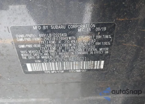 2020 Subaru Forester from USA, damaged, VIN JF2SKADC5LH428621